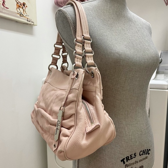 Cole Haan Genuine Leather Handbag Shoulder Bag - Peach/Light Orange - Picture 2 of 12